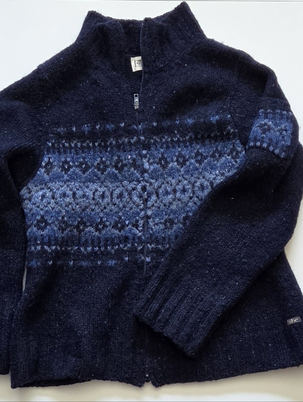 Authentic Irish 100% Wool Zippered Cardigan Sweater